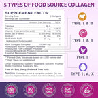 Multi Collagen Peptides Softgel - Type I, II, III, V, X - Hydrolyzed Collagen Peptides with Biotin, Vitamin C, Hyaluronic Acid, Supports Skin Hair Nail, Grass-Fed, Non-GMO, 60 Softgel, 1 Pack