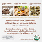 Indian Meadow Herbals Wild Yam Root Cream (2oz) - USDA Certified Organic Balancing Cream for PMS & Menopause Relief - Estrogen & Progesterone-Free. Handmade By US. Woman-owned & Operated Since 1994.
