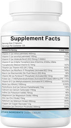 Micro Ingredients 2 Pack Pure Methylated Multivitamin, 480 Capsules | 19-in-1 Formula with Vitamins C, D, B12, Folate, Magnesium, Zinc, & More | Supports Daily Wellness & Immune Health | Filler Free