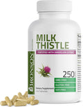 Bronson Milk Thistle Silymarin Marianum & Dandelion Extract Liver Health Support, Antioxidant Support, Detox, 250 Capsules