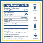 Zammex Premium Collagen Peptides Powder Unflavored,Hydrolyzed Proteins Types I & III, Supports Hair, Skin, Nails, Joints, Grass Fed, Non-GMO, Gluten-Free,Paleo & Keto Friendly,60 Servings