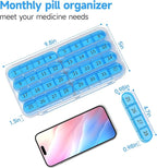 Zoksi Monthly Pill Organizer 1 Times a Day, 30 Day Pill Box Organizer,One Month Pill Case for Travel, 31 Day Daily Medcine Container for Vitamins, Supplement & Medication