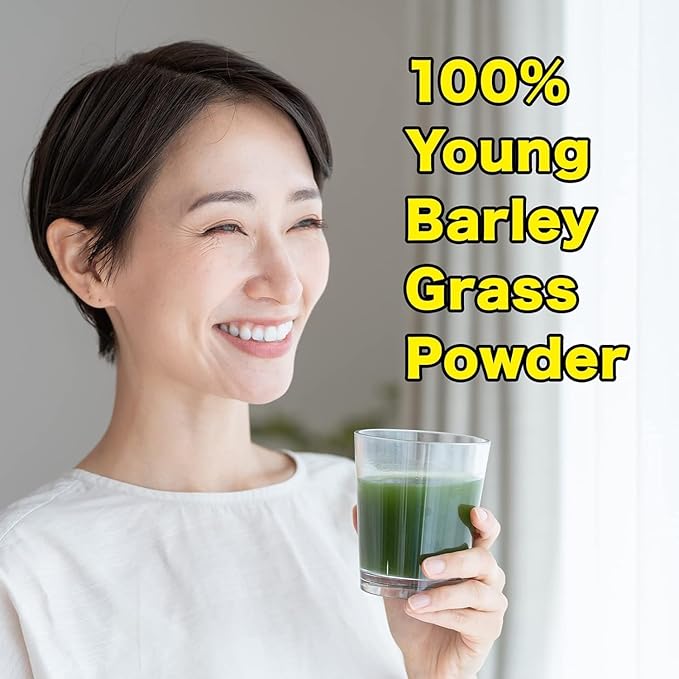 NIHON YAKKEN Kin no Aojiru - 100% Young Barley Grass Powder with Rich Dietary Fiber, 100% Japanese Grown - Ready-to-Use 0.1 oz. (3g) Individual Packets 46pcs, 2-Pack - Vegan, Non-GMO, Gluten-Free