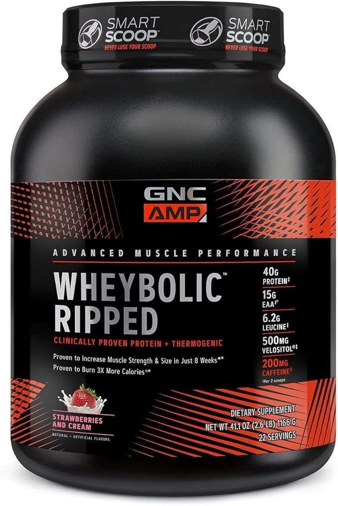 GNC AMP Wheybolic Ripped - Strawberries and Cream (22 Servings)