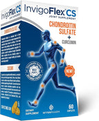INVIGOFLEX® CS - Chondroitin Sulfate with Turmeric Curcumin Non GMO for Knee, Hand, Back & Hip Premium Joint Supplement