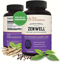 Live Conscious KSM-66 Ashwagandha Supplement w/L Theanine & AlphaWave - ZenWell Everyday Stress Relief, Cognitive, Brain Health - Ashwagandha for Men & Women - 60 Capsules