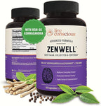 Live Conscious KSM-66 Ashwagandha Supplement w/L Theanine & AlphaWave - ZenWell Everyday Stress Relief, Cognitive, Brain Health - Ashwagandha for Men & Women - 60 Capsules