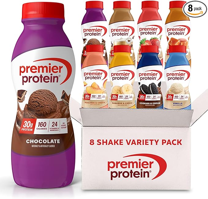 Premier Protein Shake, 8 Flavor Variety Pack, 30g Protein, No Added Sugar, 24 Vitamins & Minerals to Support Immune Health, 11.5 fl oz, 8 Pack