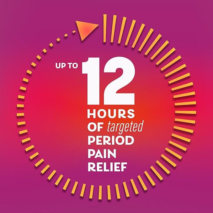 Pamprin Heat Relief Menstrual Patches for Portable Menstrual Pain Relief of Cramps and backaches, 3 Count