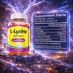VAITE L Lysine Gummies 1000mg with Zinc - Supports Skin, Lip, Vegan, Gluten Free, 60 Chewable L-Lysine for Adults, Vitamins Tissue Health & Immune System, Amino Acid & Complex Supplements, Non-GMO