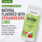 NaturalSlim Magicmag Pure Magnesium Citrate Powder – Stress, Constipation, Muscle, and Heart Support | Natural Strawberry & Lime Flavored Magnesium Supplement - 8oz Drink Mix (2 Pack)