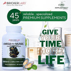 Bricker Labs Omega Cyclo - Mussel Joint Health Supplement, Premium New Zealand Green Lipped Mussel, Full Spectrum Omega Joint Supplements for Joint Health and Comfort, 90 Capsules