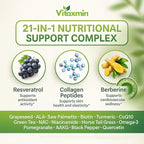 NAD Resveratrol Supplement 200mg with Berberine NAC Collagen - Nicotinamide Riboside NMN NADH CoQ10 Biotin Hyaluronic Acid - Hair Skin Nails Supplement - 60 Capsules