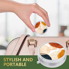 Nipichsha Pill Box, Small Pill Case for Purse & Pocket, Cute Travel Medicine Organizer, Portable Medicine Container Holder to Hold Vitamins, Medication, Fish Oil & Supplement, Simple Abstract Art