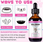 Liquid Collagen for Cats, Cats Collagen Liquid Drops with Biotin, MSM & Ginger Immunity Support, Itch Relief, Skin & Coat and Joint Health Supplement for Cat 60ml