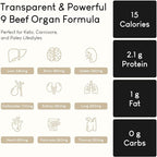 Beef Organ Supplement | 9-Organ Complex from Grass-Fed New Zealand Cattle | Whole-Food Multivitamin Alternative for Energy, Digestion, Immune & Brain Support | 30 Day Supply