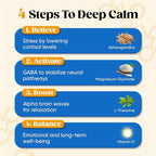 Venture Pal Calm Drink Mix, Cortisol Reducer and Sleep Aid with Magnesium Glycinate, Ashwagandha, L-Theanine,Vitamin D, Calm Magnesium Powder for Relax & Focus, No Sugar, Non GMO, Vegan & Gluten-Free