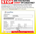 Sugar-Free Creatine Gummies for Men & Women - Third-Party Testing Creatine Monohydrate Gummies 4.5g, Energy Boost, Pre-Workout Supplement, Vegan, Non-GMO (90 Count, Pineapple)