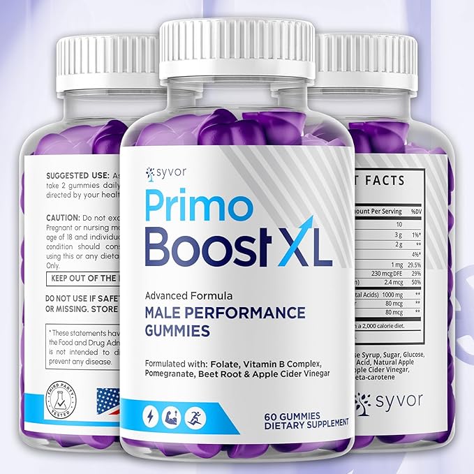 (2 Pack) Primo Boost XL Gummies, Official Primo Boost XL Gummys with All Natural Ingredients, Advanced PrimoBoost Health & Wellness Formula with Max Strength Active Lifestyle Vitamins (120 Gummies)