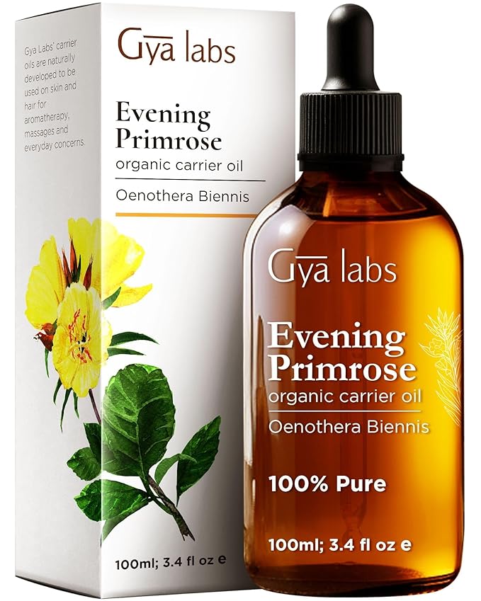 Gya Labs Organic Sunflower Oil For Skin & Evening Primrose Oil for Dry Skin Set - Aromatherapy Grade Essential Oils Set - 2x3.4 fl oz