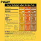 Honey Stinger Organic Energy Waffle Classic Original Flavors Variety Pack of 18, 6 Pack Each of Honey, Salted Caramel, Peanut Butter, Nutritious Stroopwafel Snack for Performance, Cycling, Running