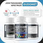Glucosamine Chondroitin sulfate Methylsulfonylmethane Hyaluronic Acid Turmeric Ginger Vitamin C, D3, Black Pepper -150 Capsules