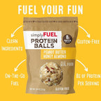 simplyFUEL Whole-Food Protein Balls (Peanut Butter Honey Almond), 8 g High-Protein, Gluten-Free, Healthy Snack for Adults & Kids, 9.6 oz