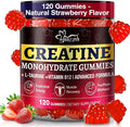 Creatine Gummies for Men & Women, Creatine Monohydrate Gummies, 5g Creatine per Serving, Gluten Free, Vegan Friendly, Strawberry Flavor, 120 Count