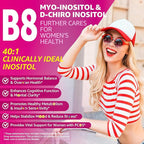 Myo-Inositol & D-Chiro Ideal 40:1, Inositol + Omega-3(3:1) Gummies, Hormone Balance for Women | Sugar Free Inositol Gummies w/Omega 3 DHA:EPA (3:1), Inositol Supplement for Cycle Health, Vegan, 60 Ct