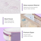Weekly Travel Pill Organizer Pill Case for Purse with Removable 7 Day Pill Box Holder,Cute Medication Organizer Pill Container for Medicine, Vitamin, Fish Oils,Supplement (Purple, Small)