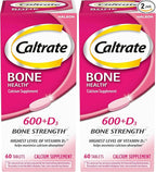 Caltrate 600 Plus D3 Calcium and Vitamin D Supplement Tablets, Bone Health Supplements for Adults - 60 Count (Pack of 2)