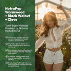 NutraPep Wormwood Black Walnut & Cloves Gummies - Gut Health Immune Support & Natural Detox Cleanse Traditional Herbal Supplement - Vegan Gluten-Free Non-GMO Orange Flavor 60 Gummies