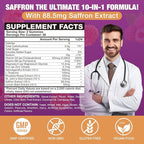 Saffron Gummies (88.5 mg) with Magnesium — Enhanced with St. John’s Wort, Rhodiola, Ashwagandha & Vitamins B6, B12, D3 for Mood & Focus Support — 120 Count