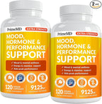 PrimeMD 19-in-1 Extra Strength Peruvian Maca Root Capsules - 9125 mg Ashwagandha Supplements with Fenugreek and Ginseng for Mood, Hormone and Performance Support (120 ct) (2-Pack)