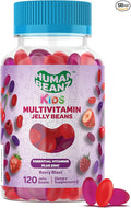 Human Beanz Multivitamin Jelly Bean Gummies with Zinc for Kids, Immune Support Dietary Supplements, Vegetarian, 120 Berry Blast Jelly Beans, Kosher