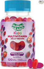 Human Beanz Multivitamin Jelly Bean Gummies with Zinc for Kids, Immune Support Dietary Supplements, Vegetarian, 120 Berry Blast Jelly Beans, Kosher