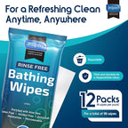 Body Wipes for adults bathing rinse free | Adult Wash Cloths Extra Large, Bathing Wipes for Incontinence With Aloe Vera, 8"x 8" In (96 count) | By Inspire