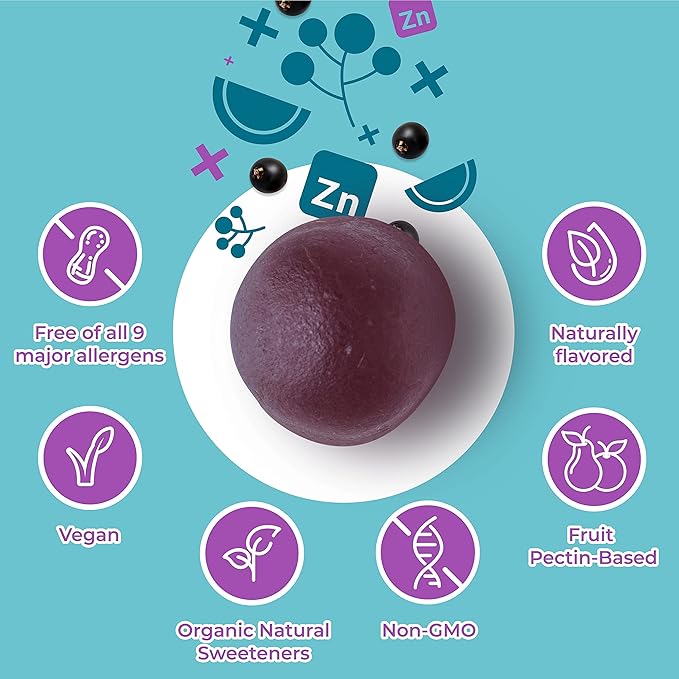 Hyland's Organic Elderberry Plus Gummies, Organic Black Elderberry with ZINC and Vitamin C, Immune Support Supplement for Adults, 60 Vegan Gummies (30 Days) (Pack of 2)