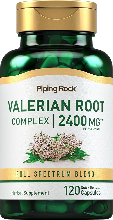Piping Rock Valerian Root Capsules | 120 Count | Extract Supplement | Herbal Blend | Non-GMO, Gluten Free