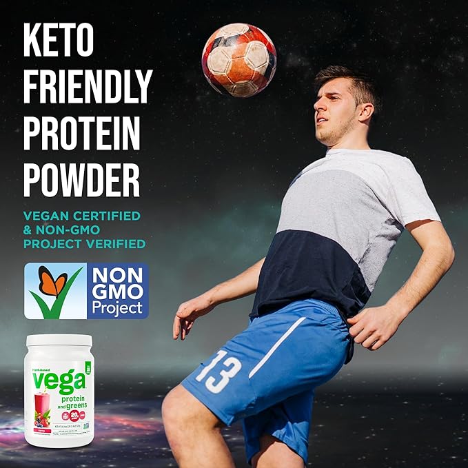 Vega Protein and Greens Protein Powder, Berry - 20g Plant Based Protein Plus Veggies, Vegan, Non GMO, Pea Protein for Women and Men, 1.2 lbs (Packaging May Vary)