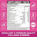 2-Pack Collagen Gummies for Women & Men - with Biotin, Vitamin C, & Zinc for Skin Radiance, Hair Growth, Strong Nails, & Joint Support, 120 Count
