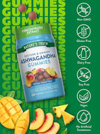 Nature's Truth Ashwagandha Gummies | 60 Count | Tropical Flavor | Vegan, Non-GMO, & Gluten Free Supplement