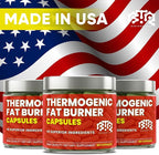 Thermogenic Fat Burner Capsules - Weight Loss Pills for Women & Men, Appetite Suppressant, Metabolism Booster - Green Tea, Coffee Extract, Garcinia Cambogia - Diet Pills for Weight Loss - 60 Capsules