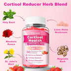 2 Pack Cortisol Supplements for Women & Men, 13 in 1 Cortisol Detox, Cortisol Manager Reducer with Ashwagandha, L-Theanine, Cortisol Balance Gummies-Hormone Balance, Focus, Calm, zzZ,Strawberry Flavor