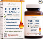 A1Vitality NovaSOL Turmeric Curcumin 1000mg – Clinically Proven 185x Higher Absorption – Promotes Joint Comfort, Mobility & Overall Wellness – Non-GMO, Doctor Formulated, 60 Softgels.