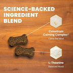 VetriScience Clinically Tested Composure Calm & Confident Chews - Supplement for Dogs with Anxiety, Stress & Fear with L-Theanine for Thunderstorms, Fireworks or Travel, Peanut Butter, 60 Count