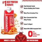MuscleMeds Carnivor RTD, Ready to Drink Protein, Lactose Free, Sugar Free, 40g Isolate Protein, Muscle Building, Recovery, Halal Certified, Salted Caramel, 16.9 Fl Oz (Pack of 12)