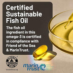 NatureWise Ultra Omega 3 Fish Oil 2200 mg – 1300 mg Omega-3 - Triglyceride Form - Lemon Flavor - Wild-Caught Fish Oil + EPA & DHA - Burpless, Non-GMO - 120 Softgels[2-Month Supply]