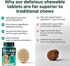 Natureflow Hip & Joint Supplement for Dogs, 300mg Green-Lipped Mussel for Dog Arthritis Pain Relief, Glucosamine, MSM & Chondroitin, Zero Sugar, Large Medium Small Breeds, 100 Chewable Tablets