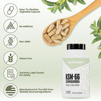 NutraBio Ashwagandha KSM-66 | Ashwagandha Herbal Supplement for Stress, Mood, & Performance | 600 MG of Clinically Studied KSM66 60 Capsules